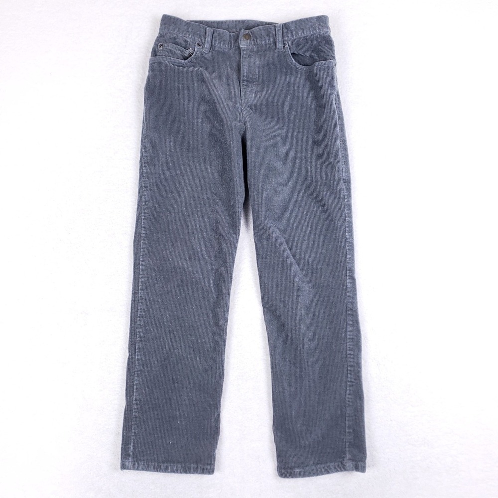Jones New York Sport Petite 10P Corduroy Pants Gray Straight Leg Academia Comfor